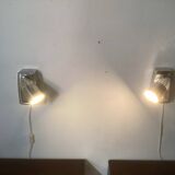 2 appliques murales industrielles aluminium design 1960