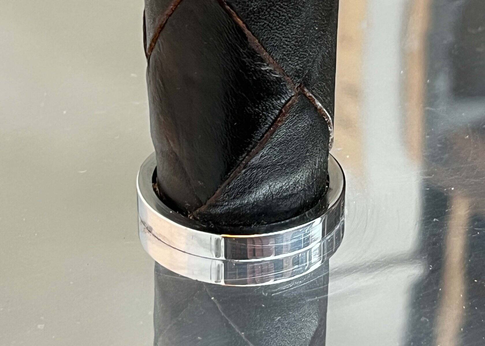 Leather floor lamp Model Flet modern Danish mid-century by Jo Hammerborg for Fog & Mørup, 1960s