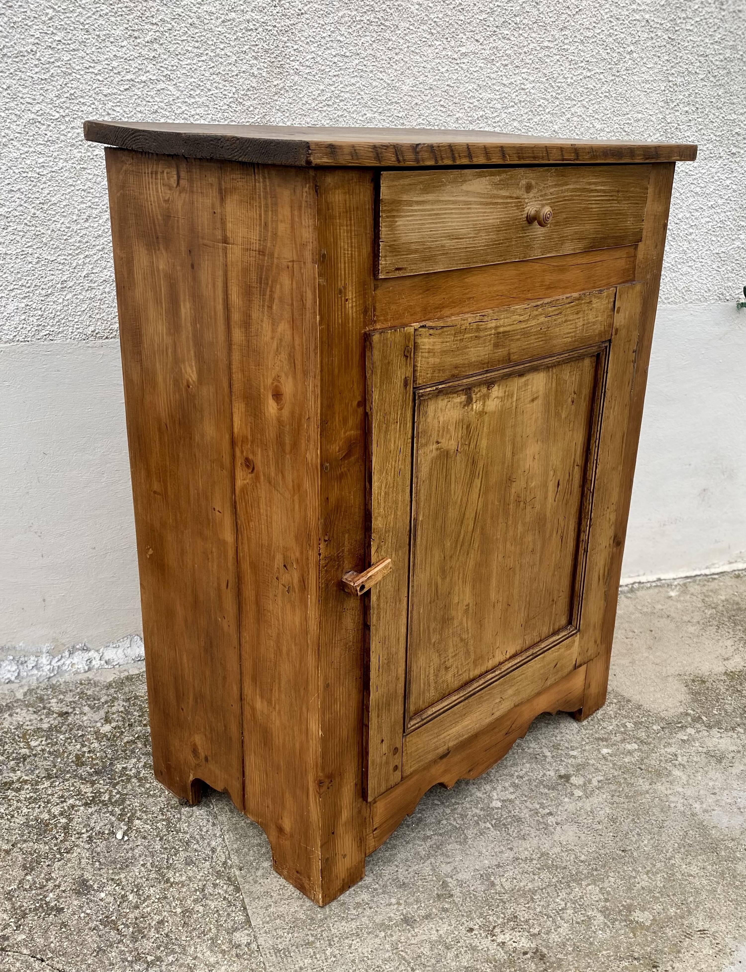 Jam cupboard with drawer from the beginning of the 20th century, mountain furniture