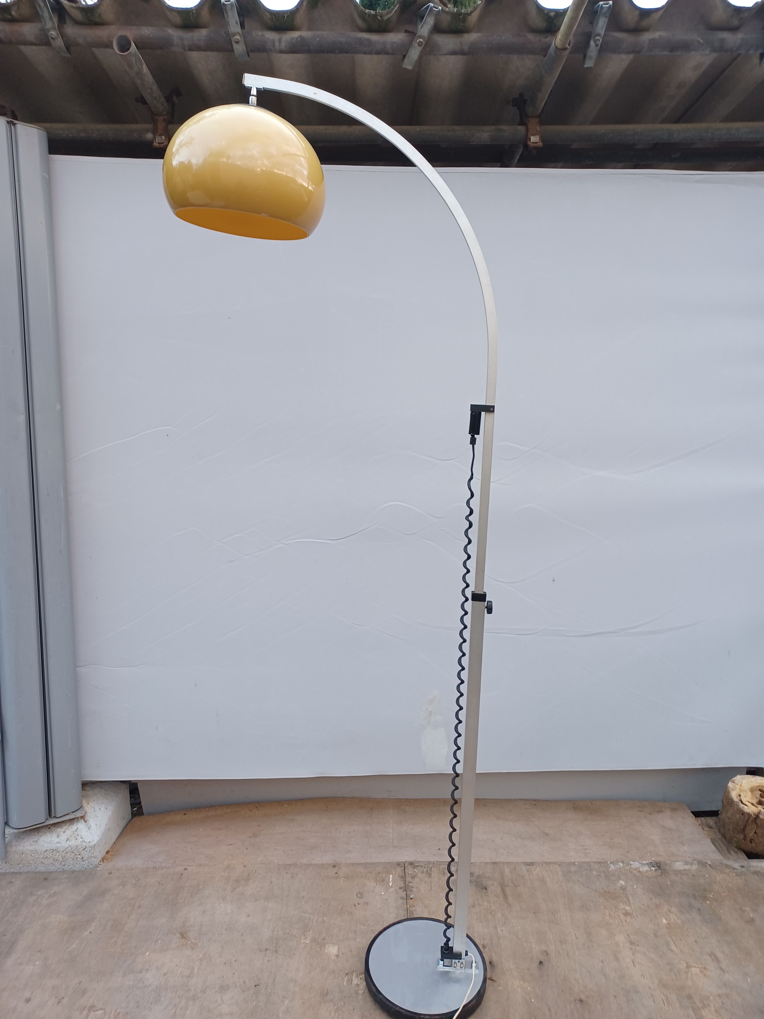 Vintage height adjustable arch floor lamp 1960s-70s