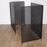 Pair of trellis, vintage perforated metal screen