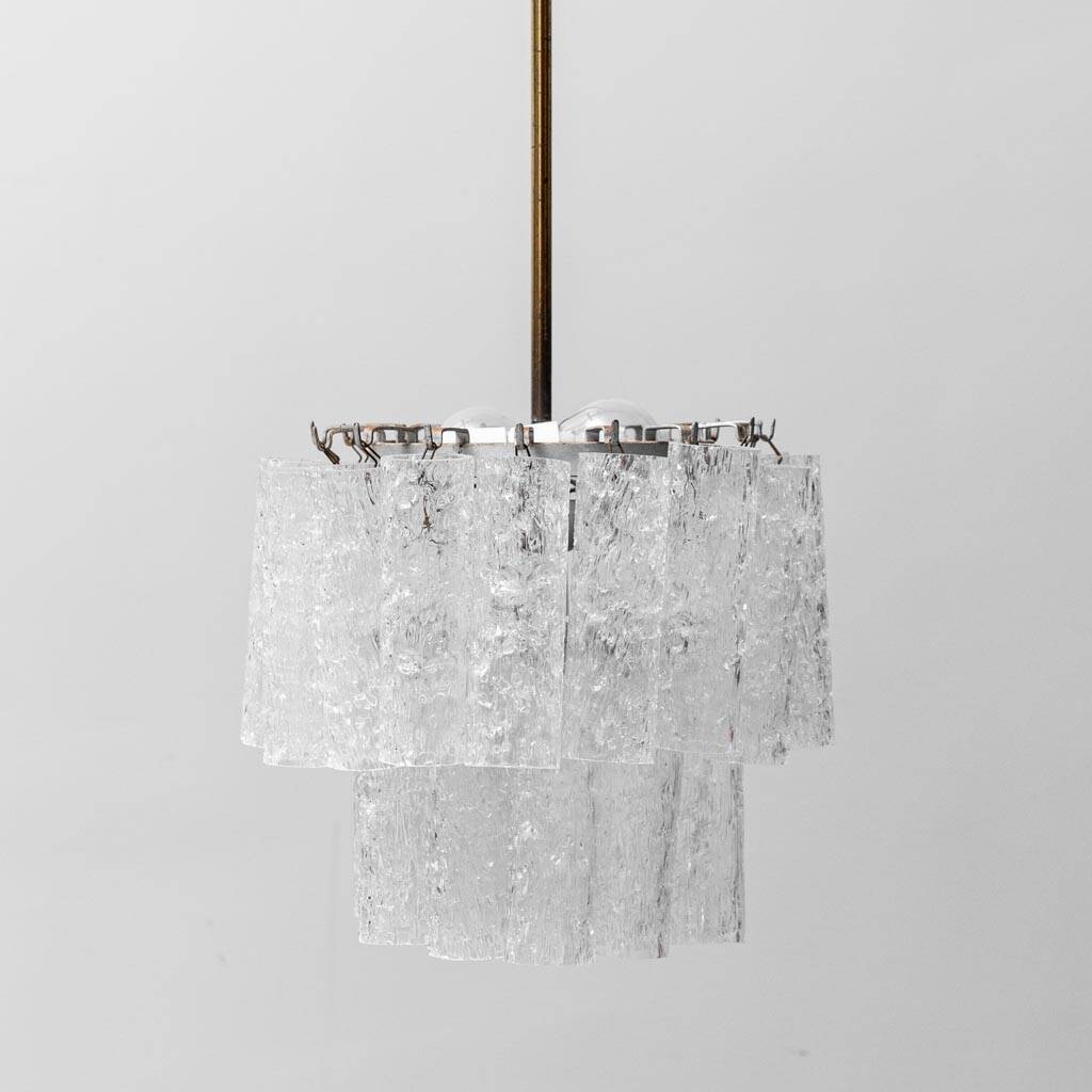 1960s vintage modern antique blown murano glass 3-light chandelier