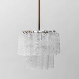 1960s vintage modern antique blown murano glass 3-light chandelier