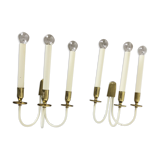 Set of 2 Original Brass Wall Lights Vereinigte Werkstätten München, Germany 1950