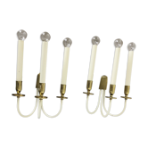 Set of 2 Original Brass Wall Lights Vereinigte Werkstätten München, Germany 1950