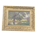 Impressionist Landscape Painting, A. Duval 1907 - Golden Frame