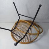 Armchair rattan shell metal