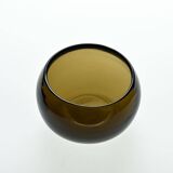 Small amber blown glass container by Claude Morin, Dieulefit circa 1970