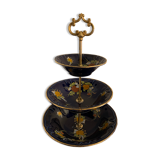 Cobalt blue porcelain display or servant, 3 floors