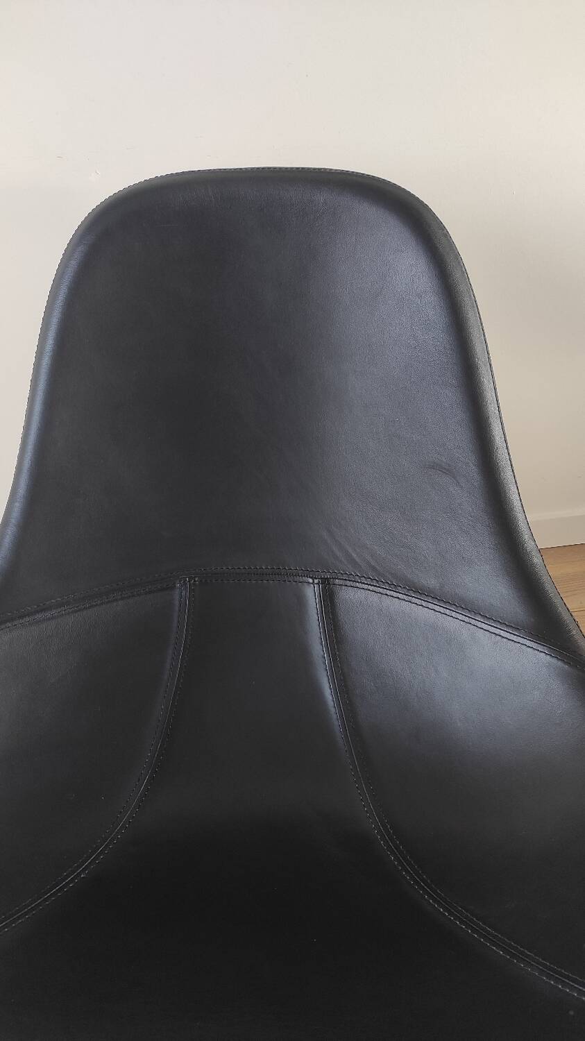 Pair of Tirup Ikea leather armchairs