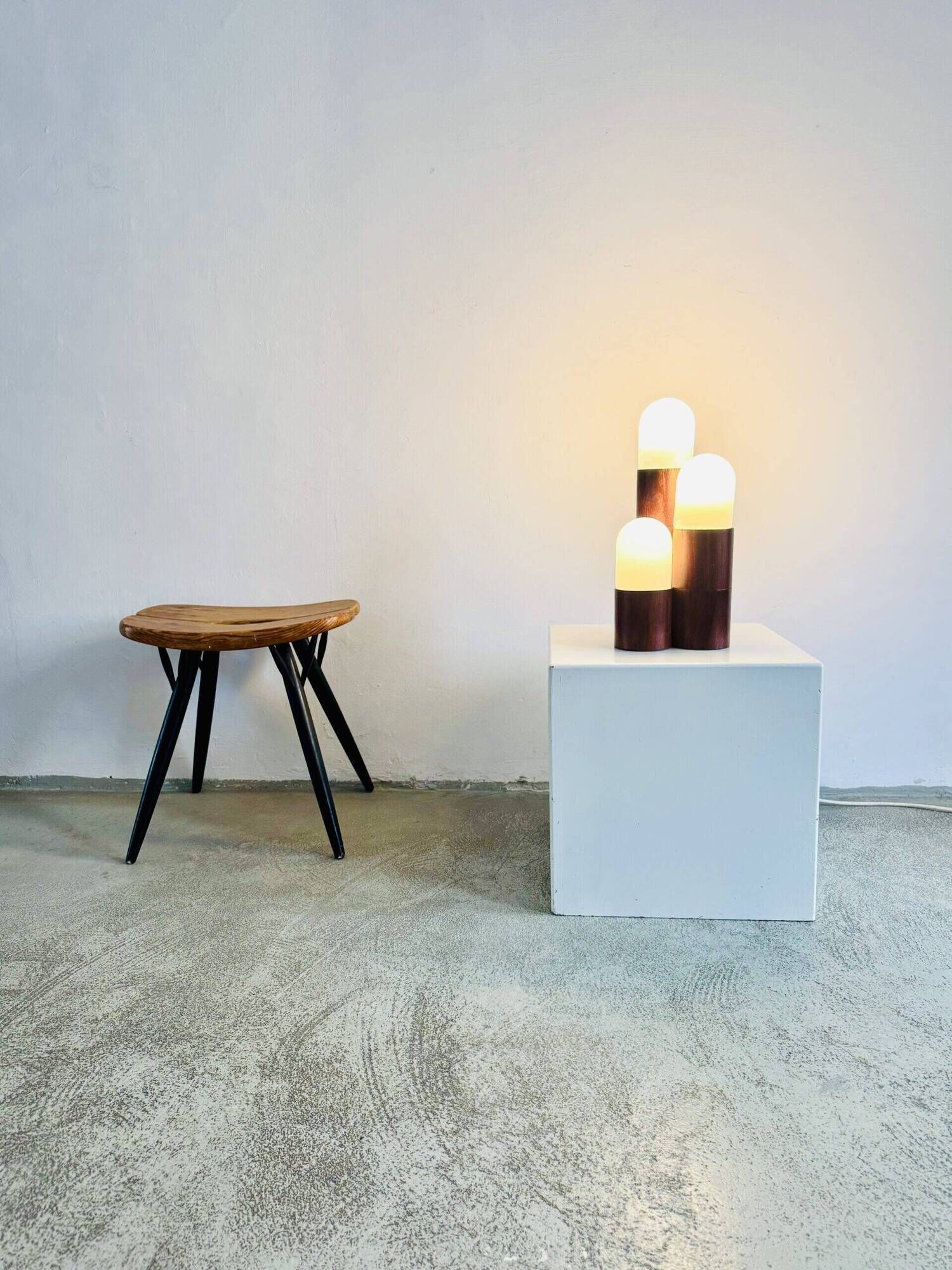 Sculptural Dome Table Lamp In Cylindrical Rosewood, Brasil Circa 1960