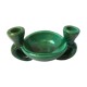 Green ceramic candlestick