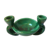 Green ceramic candlestick