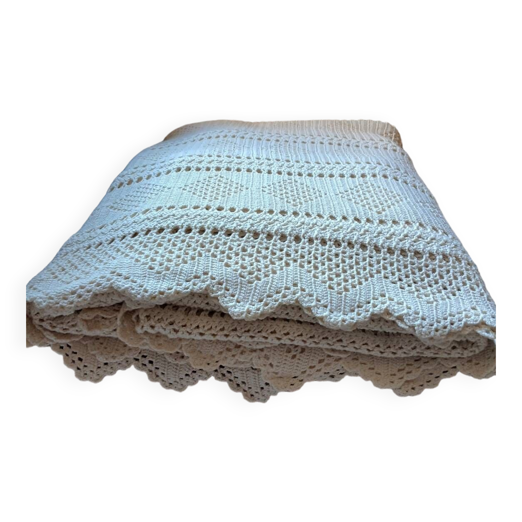 Antique crochet bedspread
