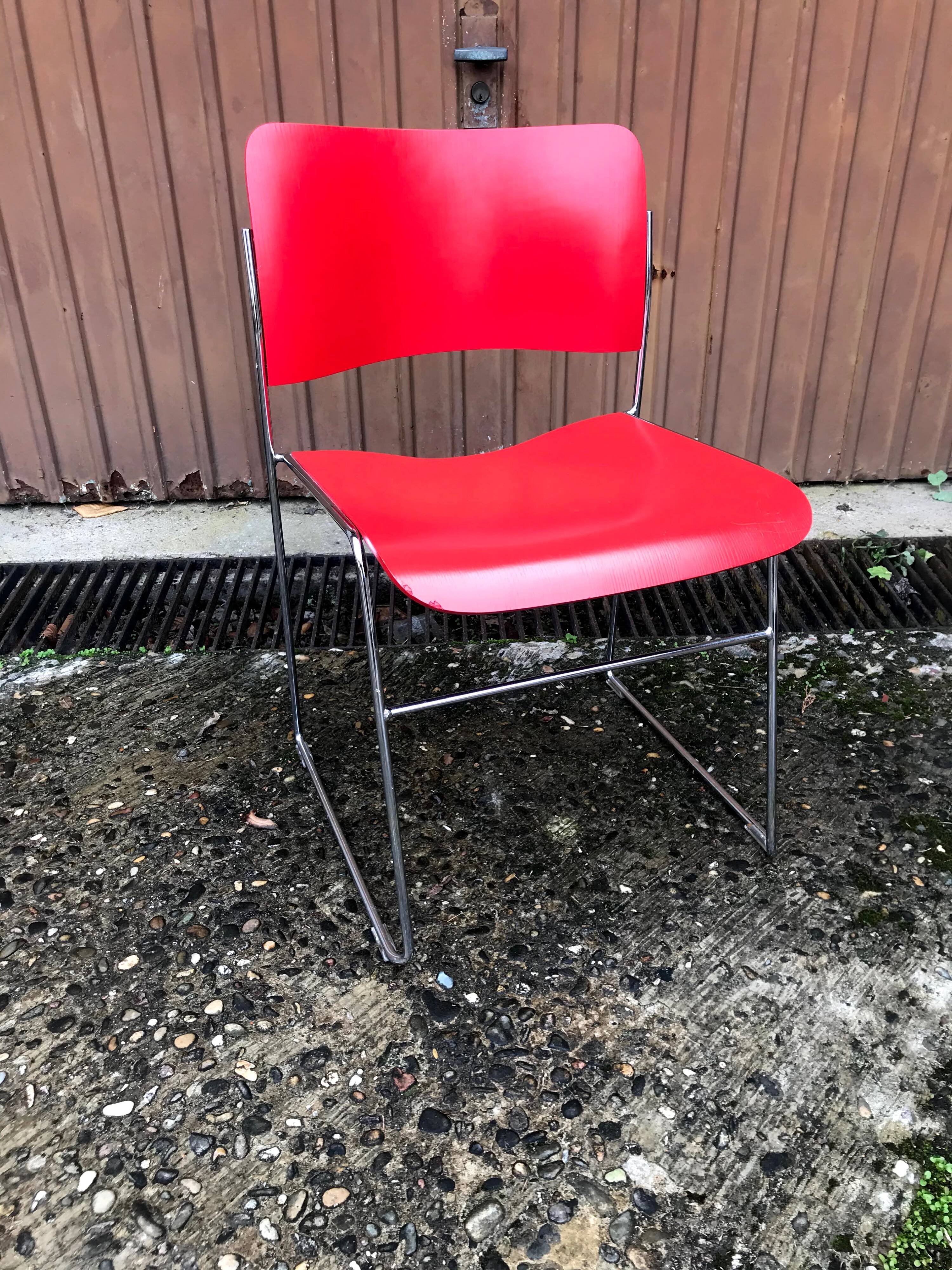 David Rowland red chair for Seid International Design