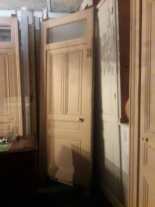 Old Haussmannian door 83x219.5cm with glazed transom frame.
