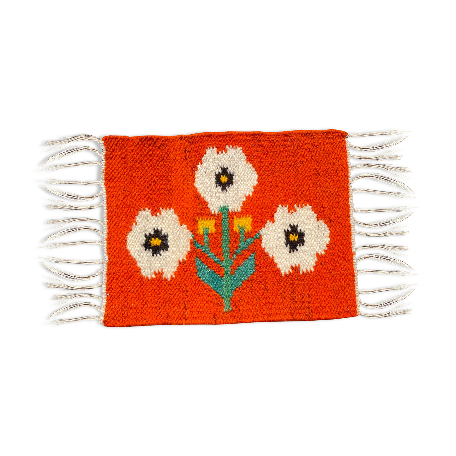 Carpet rolakan in wool decoration tulips 46cm x 25cm