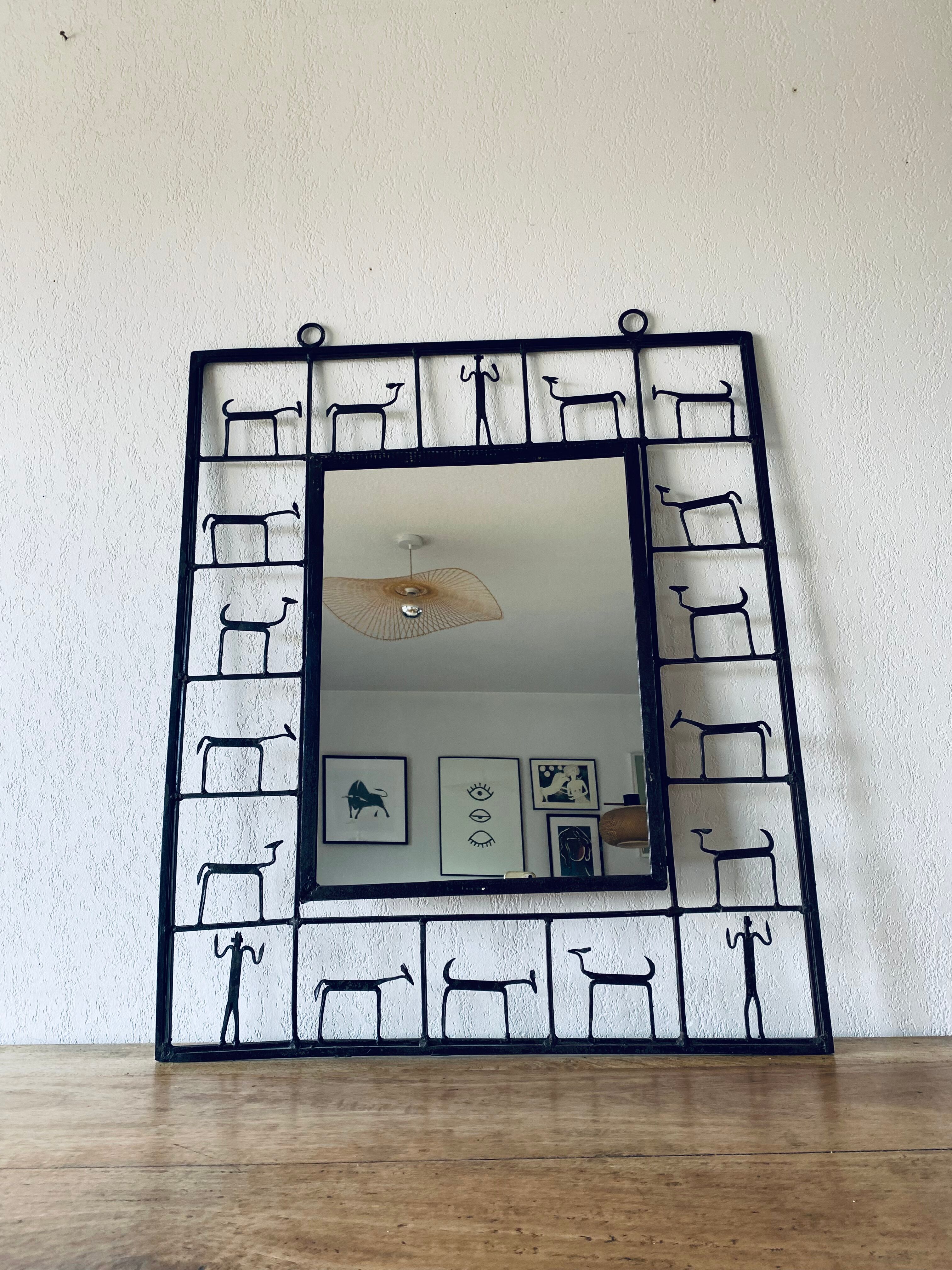 Mirror in ironwork of art