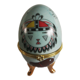 Sky blue porcelain egg box animals