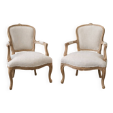 Pair of Louis XV Cabriolet Armchairs – Fully Restored – Parisian Style