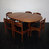 Set table dining and 6 chairs Danish 1960s teak