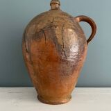 Large 19th century oil bottle in glazed earthenware