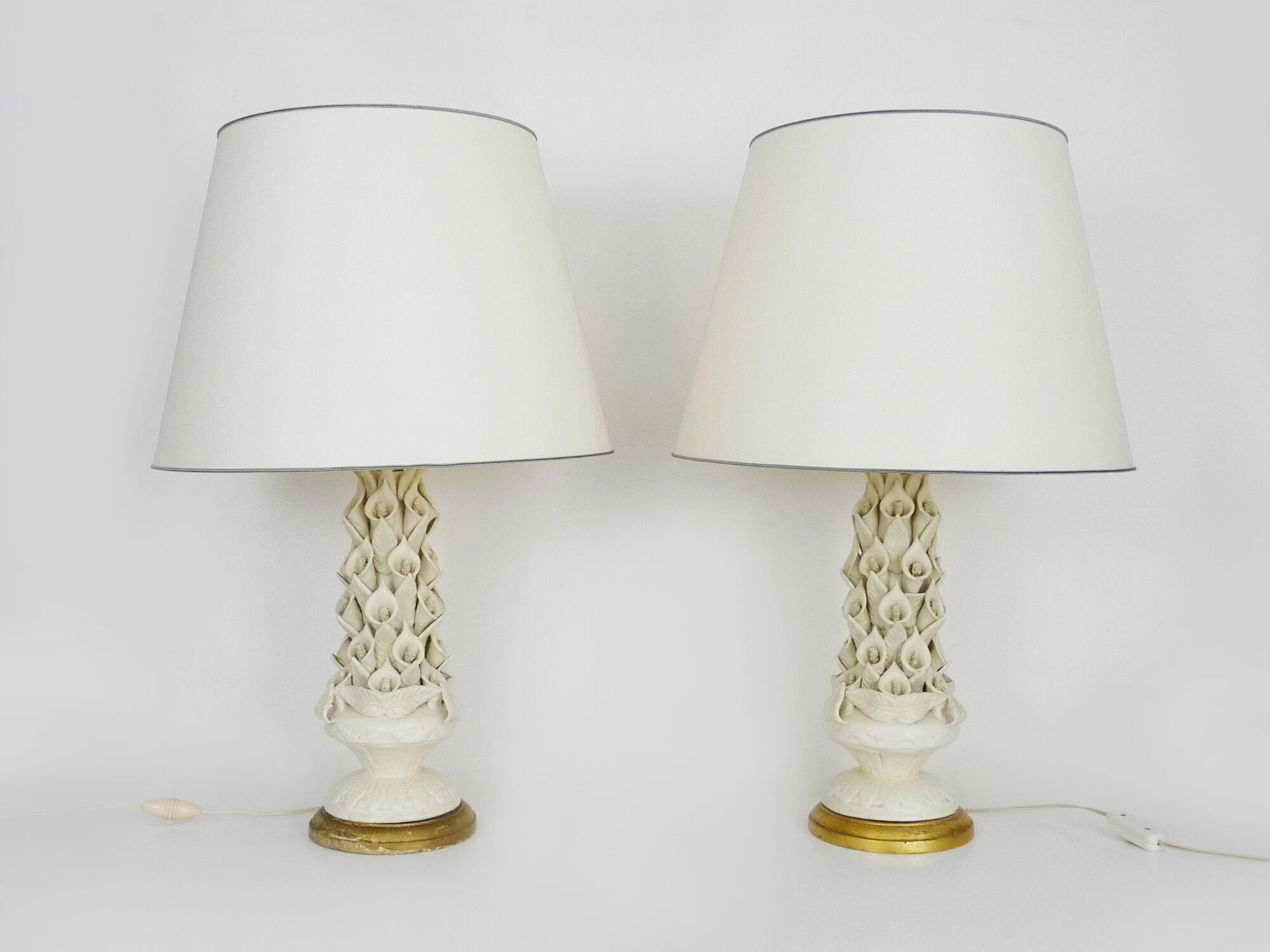 Pair of ceramic table lamps by Manises Spain 1960