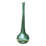 Single-flower vase in blown, bubbled glass, signed Biot