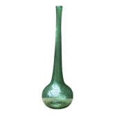 Single-flower vase in blown, bubbled glass, signed Biot