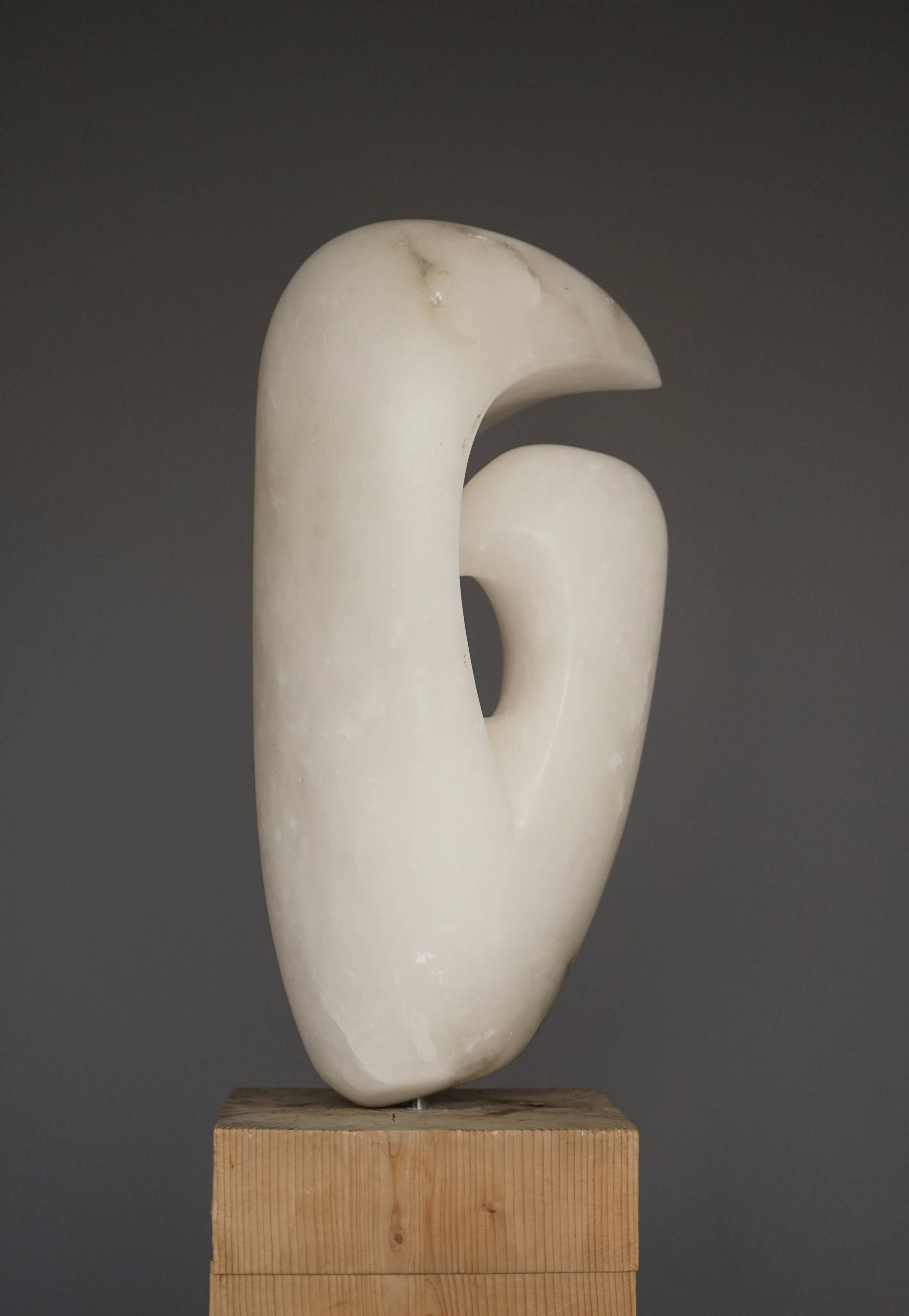 Large Abstract Alabaster Stone Sculpture. 1970s