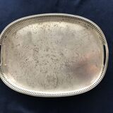 Silver metal serving tray