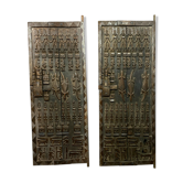 Portes entièrement sculptées iguanes Afrique Centrale vers 1900