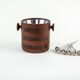 Danish teak and steel ice bucket, 1970s, Scandinavian Modern barware