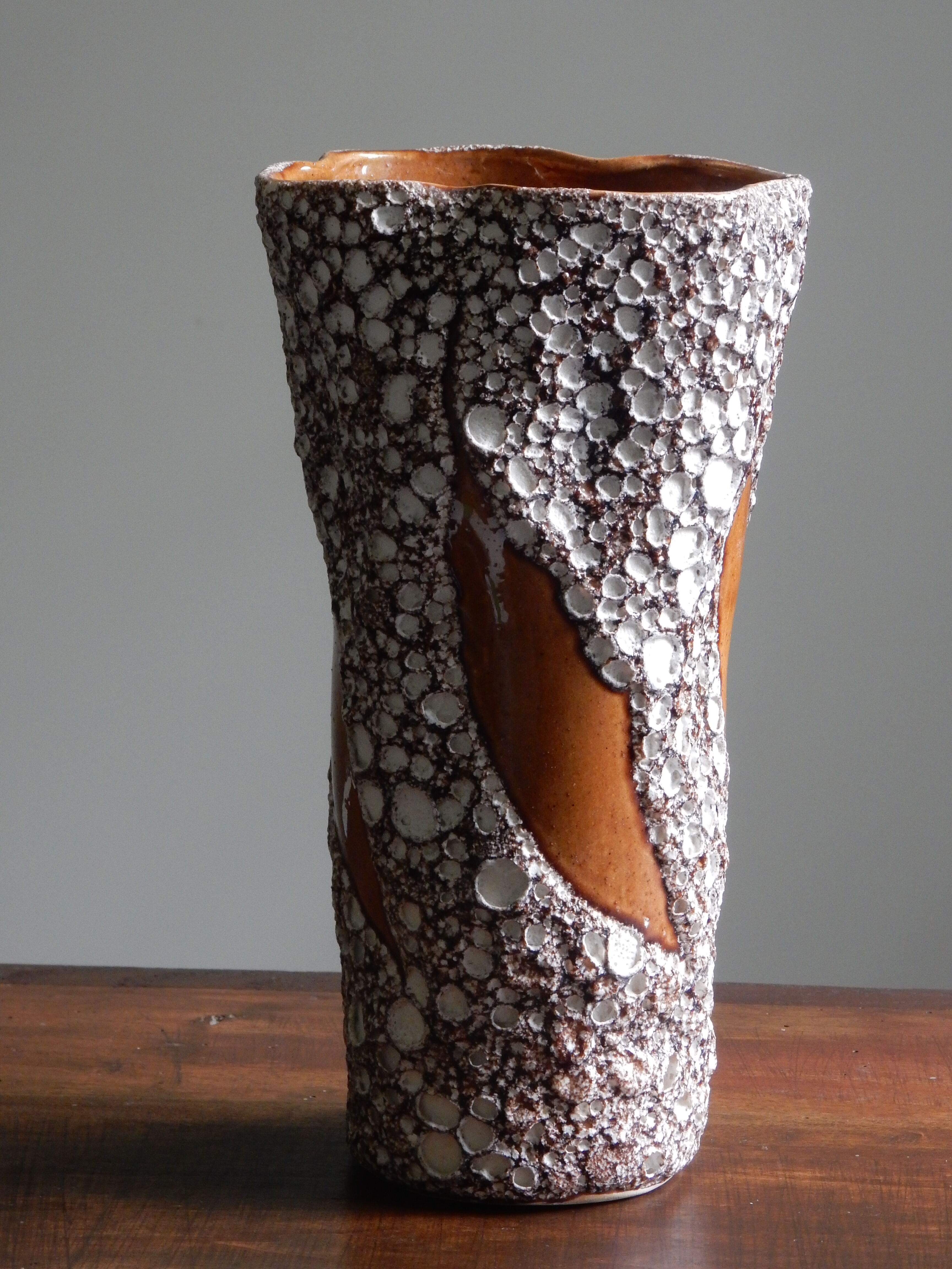 Vase Vallauris ceramic fat lava of the 60s