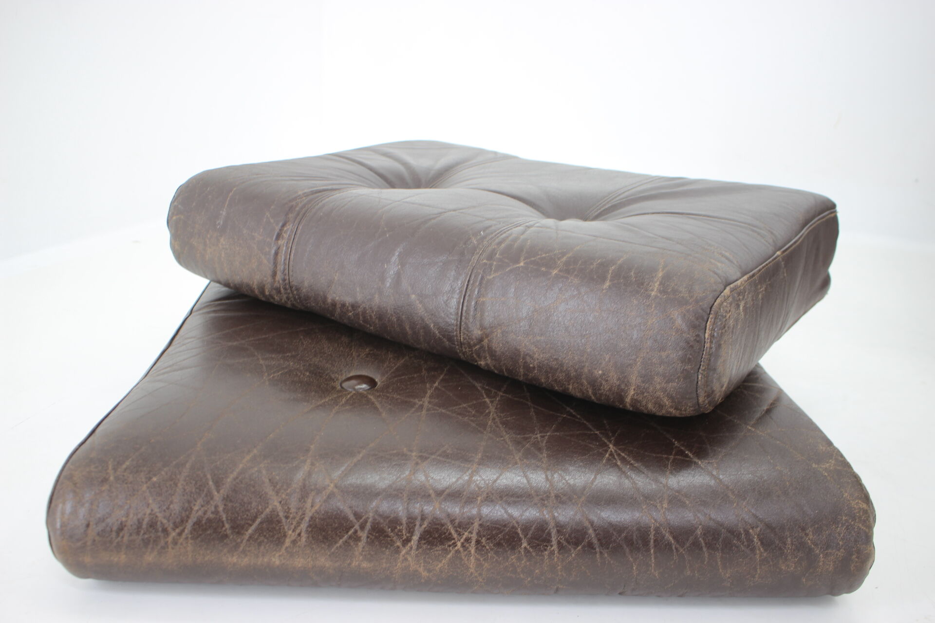 1970s Danish Brown Leather 2 Seater Sofa