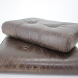 1970s Danish Brown Leather 2 Seater Sofa