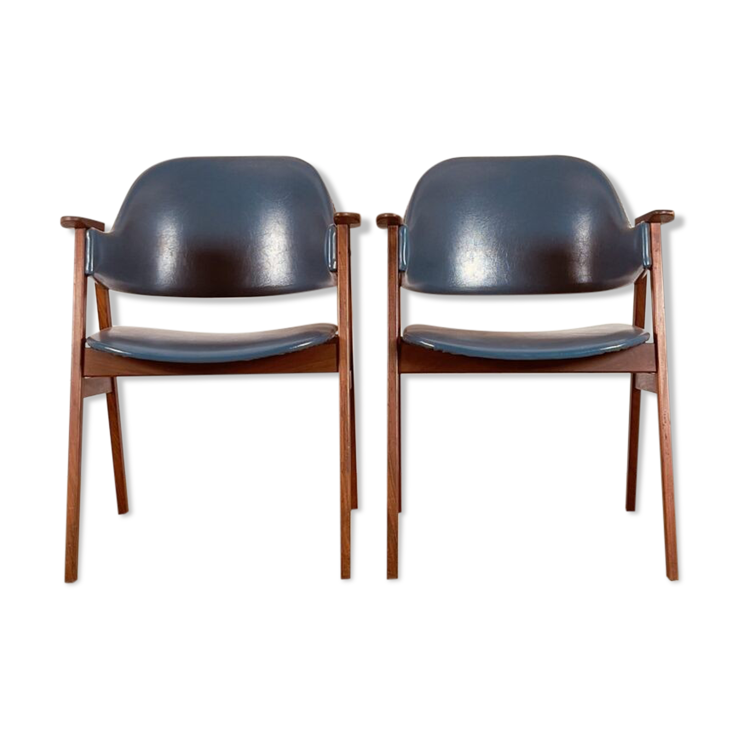 Pair of Danish armchairs with original vinyl