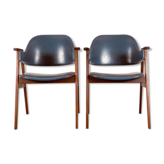 Pair of Danish armchairs with original vinyl