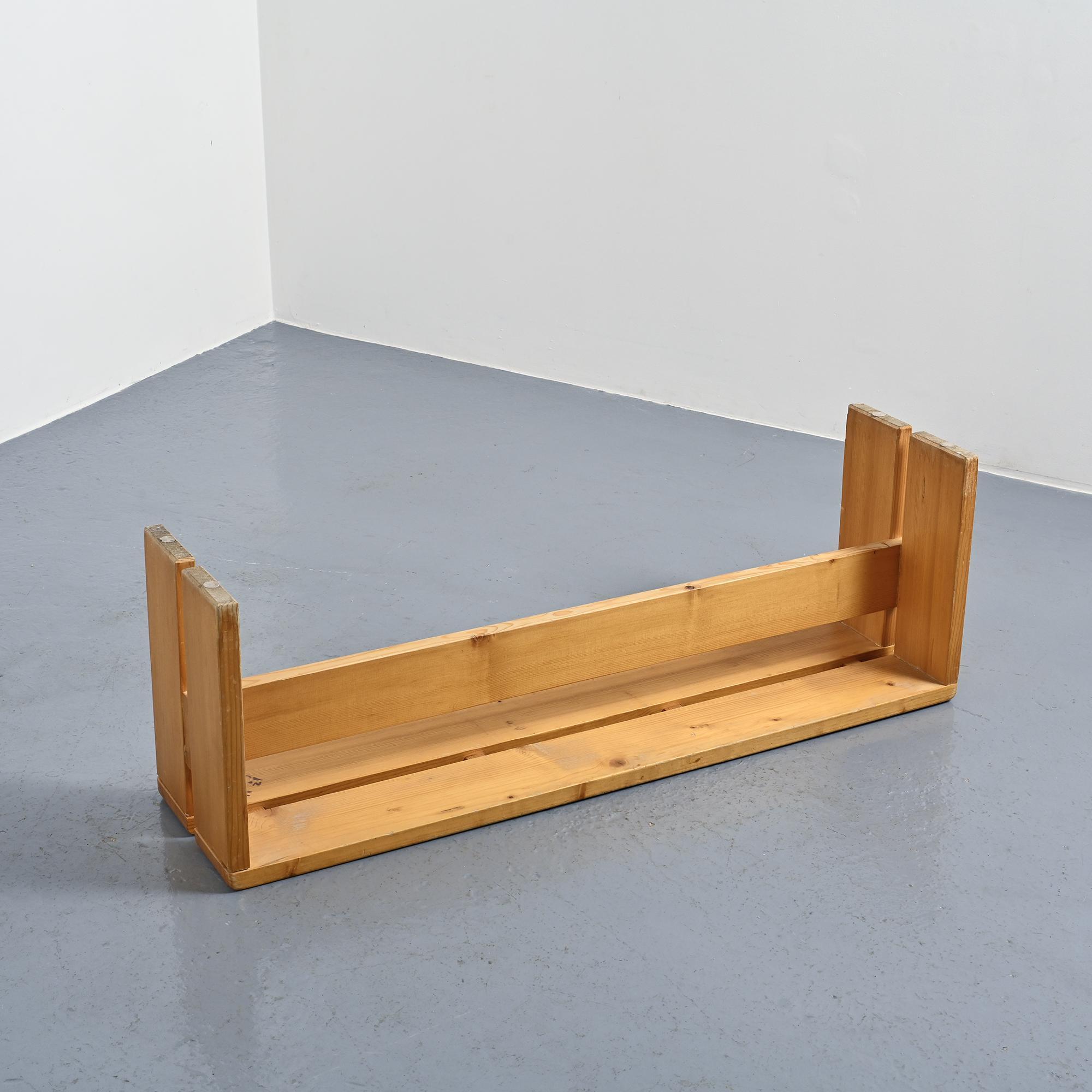 Banc en pin massif, Les Arcs, circa 1973
