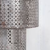Pair of Mid-Century Perforated Metal Wall Sconce Lights