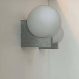 Pair of vintage wall lights, metal and opaline, France 1970