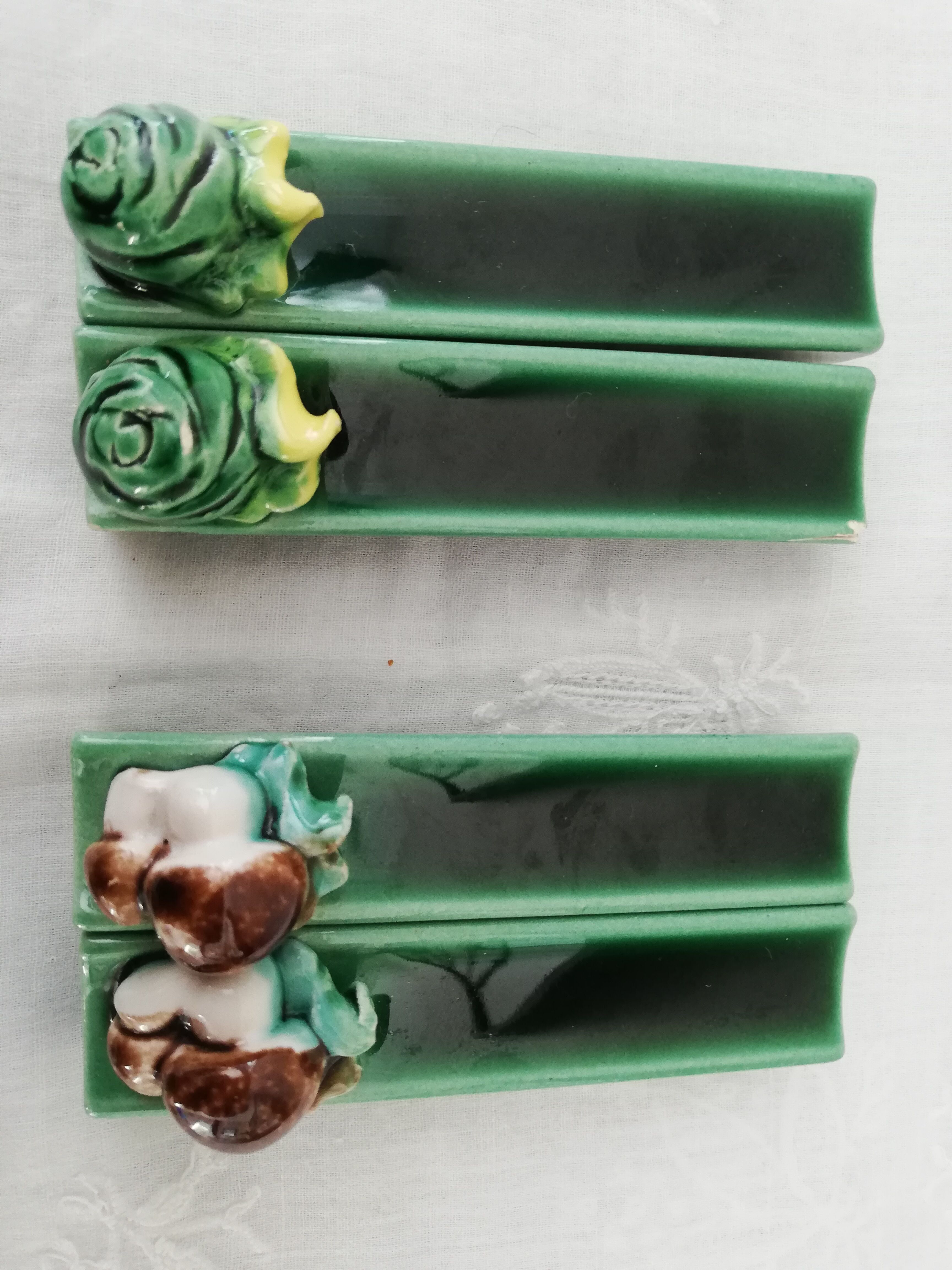Lot de 12 porte couteaux céramique décor légumes