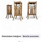 Nesting set bamboo plant stands 1970s