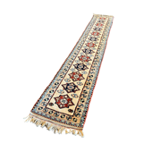 Baby Blue and Beige Long Hallway Runner