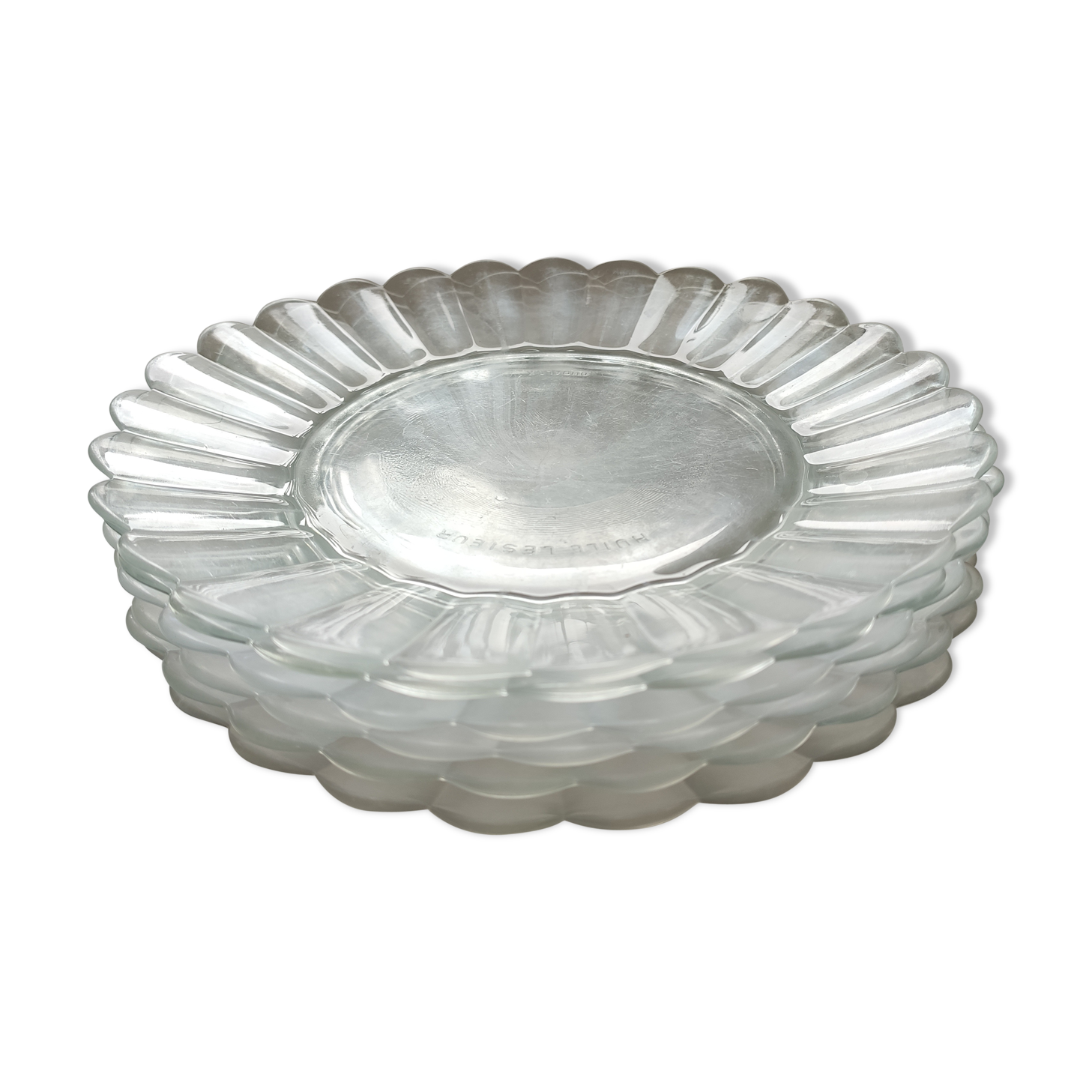 Lesieur daisy glass dessert plates
