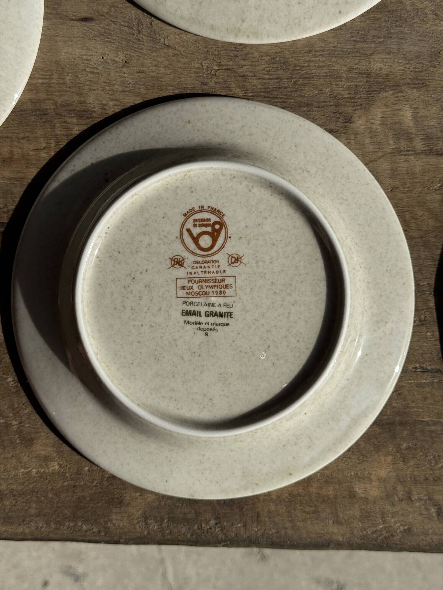 Set of 9 small dessert plates in porcelain from Sologne JO Moscow 198