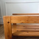 Vintage pine and glass coffee table