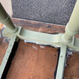 Patinated green baluster table