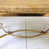 Marble and gilded metal coffee table