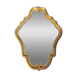 Ancien miroir mural rococo en résine dorée - H55 cm